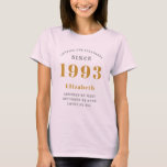 30th Birthday Born 1993 Add Name T-Shirt<br><div class="desc">Personalized Birthday add your name and year T-shirt. Edit the name and year with the template provided. A wonderful custom birthday T-shirt. More gifts and party supplies available with the "setting standards" design in the store.</div>