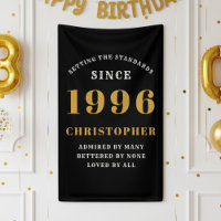 30th Birthday Born 1996 Add Name Black Gold