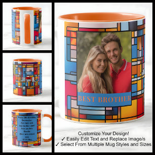30th Birthday Brother Stained Glass Photo Mug 008