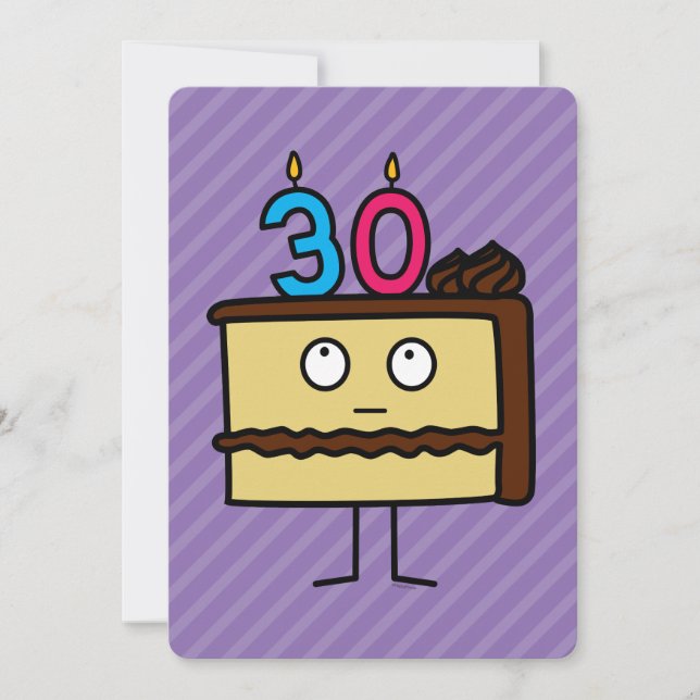 30th Birthday Cake with Candles Invitation (Front)