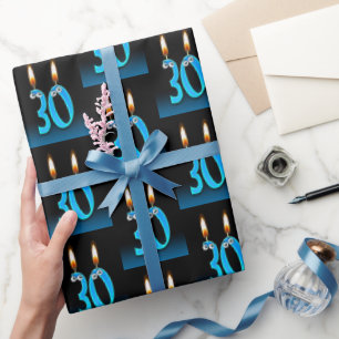 30th Birthday Candles with Eyeballs  Wrapping Paper