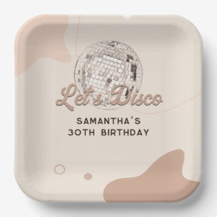 30th Birthday Celebration 70s Retro Disco Party Paper Plate