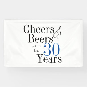 30th Birthday Cheers and Beers Typography Party Banner