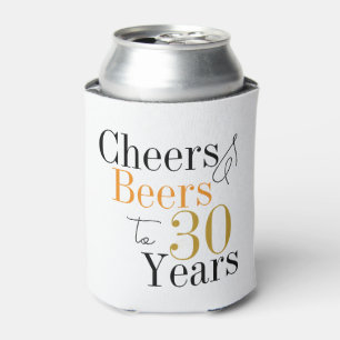 30th Birthday Cheers Beers Minimal Party Can Cooler