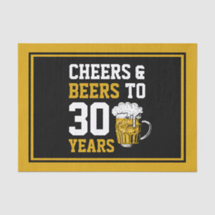 30th Birthday Cheers & Beers to 30 Years Tissue Paper