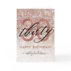 30th Birthday Chic Glitter Ombre Card