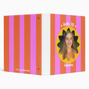 30th birthday colorful photo pink yellow trendy binder