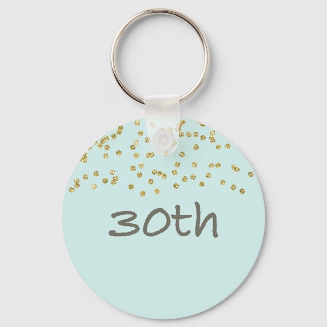 30th Birthday Confetti Keychain (Front)