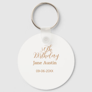 30th birthday copper brown simple stylish name dat keychain