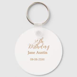 30th birthday copper brown simple stylish name dat keychain