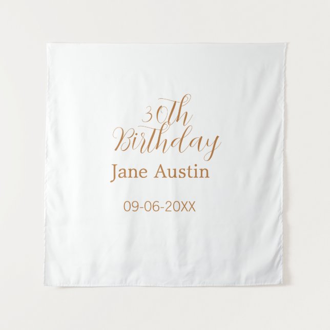 30th birthday copper brown simple stylish name dat tapestry (Front)