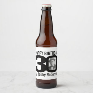 30th Birthday custom photo name label