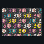 30th Birthday Customize Photo Wrapping Paper Sheet<br><div class="desc">Fun 30th year old birthday pattern to celebrate this milestone year. Customize the zero with your birthday buddy's picture.</div>