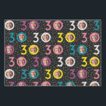 30th Birthday Customize Photo Wrapping Paper Sheet<br><div class="desc">Fun 30th year old birthday pattern to celebrate this milestone year. Customize the zero with your birthday buddy's picture.</div>