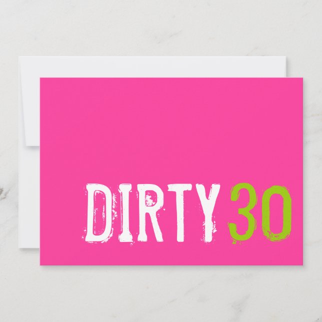 30th Birthday - Dirty 30 Invitation (Front)