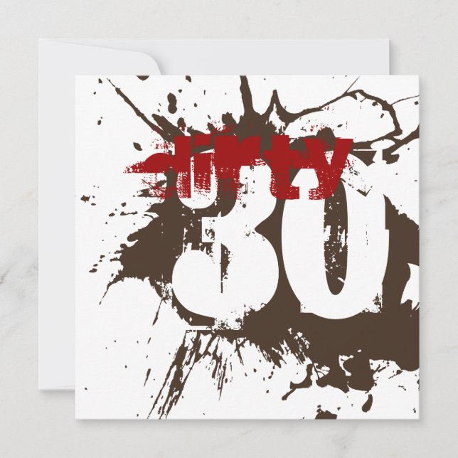 30th Birthday - Dirty 30 Roast & Dirt Party Invite (Front)