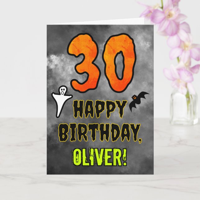 30th Birthday: Eerie Halloween Theme + Custom Name Card (Orchid)