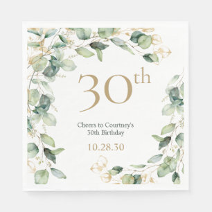 30th Birthday Eucalyptus Napkin