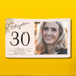 30th Birthday Floral Pink Photo Banner<br><div class="desc">Celebrate your loved one's birthday in style with a floral birthday banner featuring their favourite photo. Discover how this high-quality,  customizable banner can elevate any birthday celebration and create a lasting impression for the birthday honoree.</div>