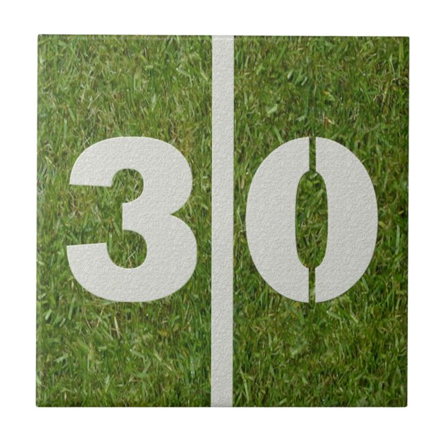 30th Birthday Football Customizable Tile (Front)
