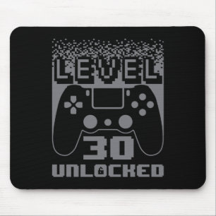 30th Birthday For Men Level 30 Unlocked Gamer 30 Y Mouse Pad