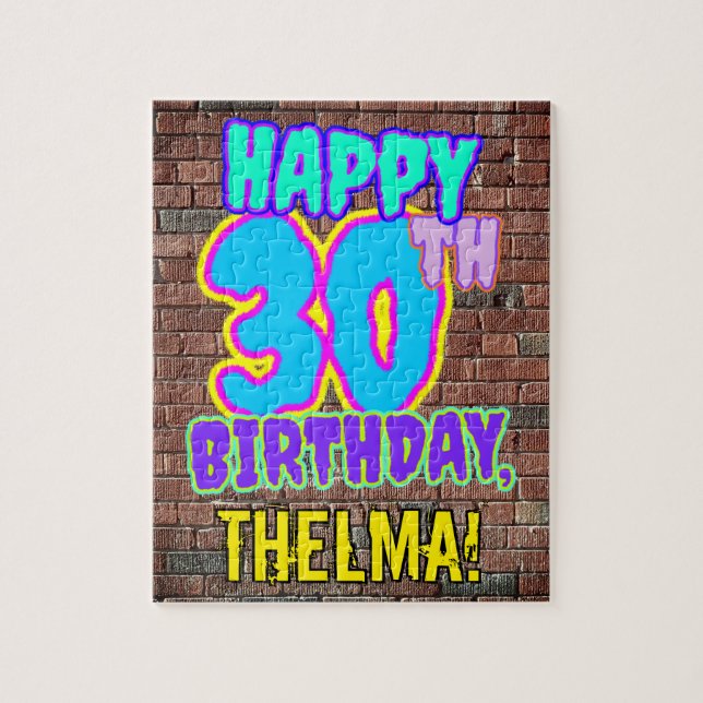 30th Birthday ~ Fun, Urban Graffiti Inspired Look Jigsaw Puzzle (Vertical)