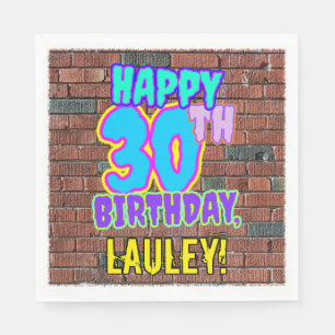 30th Birthday ~ Fun, Urban Graffiti Inspired Look Napkin
