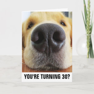 30TH BIRTHDAY FUNNY DOG GREETING CARDS