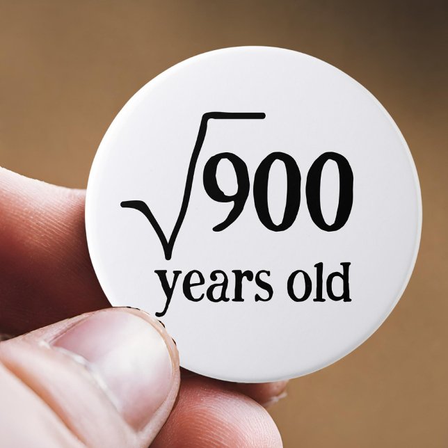 30th birthday funny thirtieth math square root 3 inch round button (Creator Uploaded)