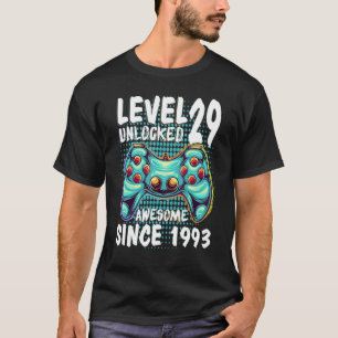 30th Birthday Gamer Boy Level 30 Unlocked Awesome  T-Shirt