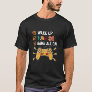 30th Birthday Gamer Boys Mens Game Retro Level Up  T-Shirt