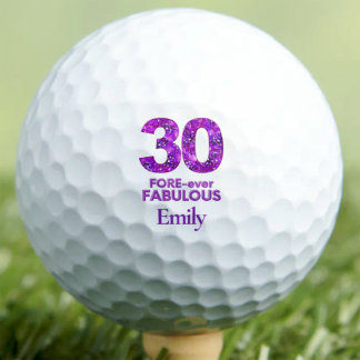 30th Birthday Girlfriend Purple 30 and Fabulous Golf Balls