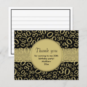 30th Birthday: Gold/Black Random Number Pattern