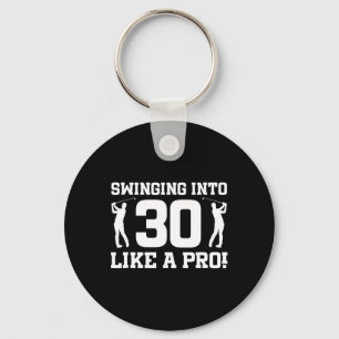 30th Birthday Golf 30 Years Old Golf Player Birthd Keychain