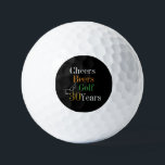 30th Birthday Golf Cheers Beers Black and Gold Golf Balls<br><div class="desc">This is a cool and modern, 30th birthday, golf design. It is a simple, minimal design, in classic black and gold typography with pops of orange and green. Perfect for a cool and fun, golf and beer themed, 30th birthday gift or party accessory and ideal as birthday keepsakes or party...</div>