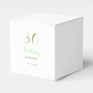 30TH BIRTHDAY GREEN NAME DATE BOLD RETRO PASTEL SI FAVOR BOX