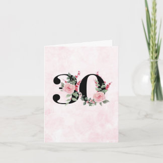 30th Birthday Greeting Card - Floral Age 30