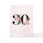 30th Birthday Greeting Card - Floral Age 30