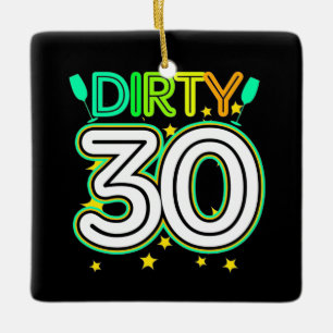30th Birthday Happy 30th Birthday Ceramic Ornament