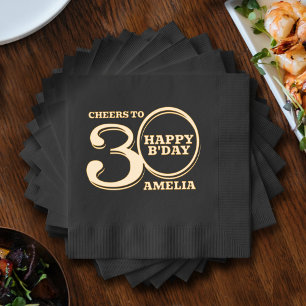 30th Birthday happy b'day custom name Foil Napkins
