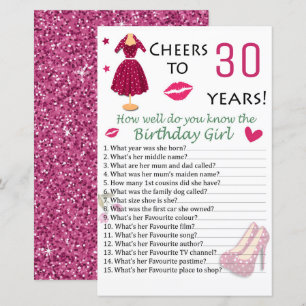 30th Birthday How well do you know the birthday