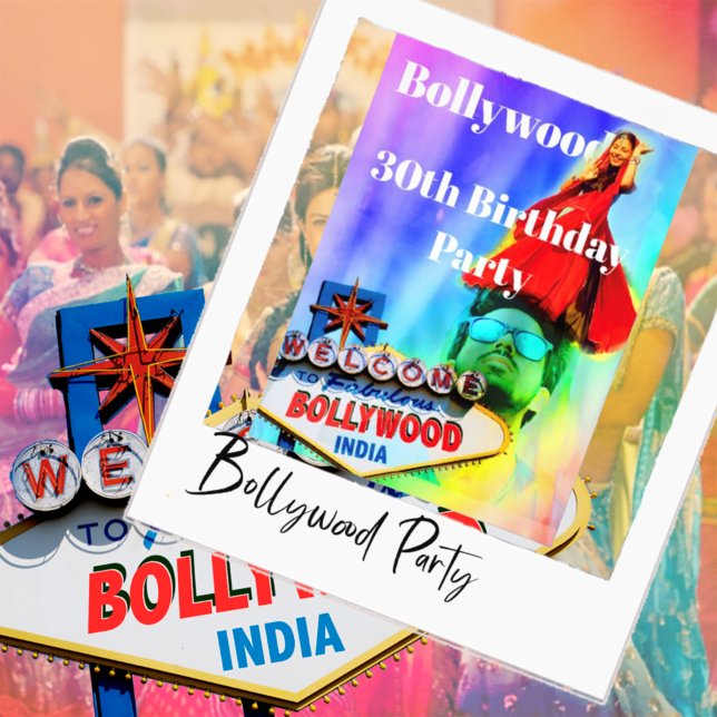30th Birthday Indian Bollywood Colorful Party Invitation (Creator Uploaded)