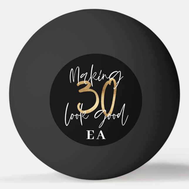 30th birthday initials personalized favour gift ping pong ball (Front)