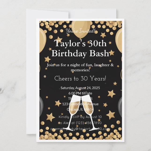 30th Birthday Invitation  (Front)