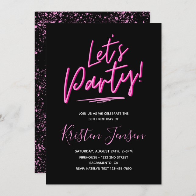 30th Birthday Invitation | 30th Birthday Party (Front/Back)