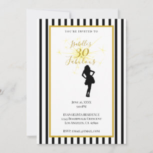 30th Birthday Invitation Black & Gold