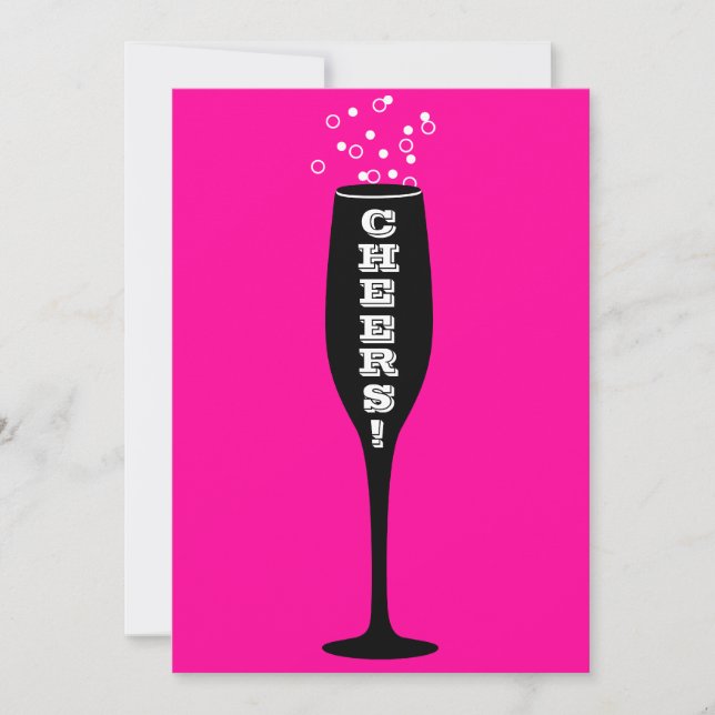 30th Birthday Invitation - Champagne Cheers! (Front)