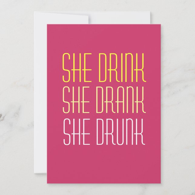 30th Birthday Invitation -Drink Drank Drunk (Front)