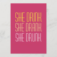 30th Birthday Invitation -Drink Drank Drunk