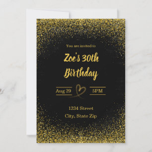 30th Birthday Invitation – Thirty in Gold   Modern